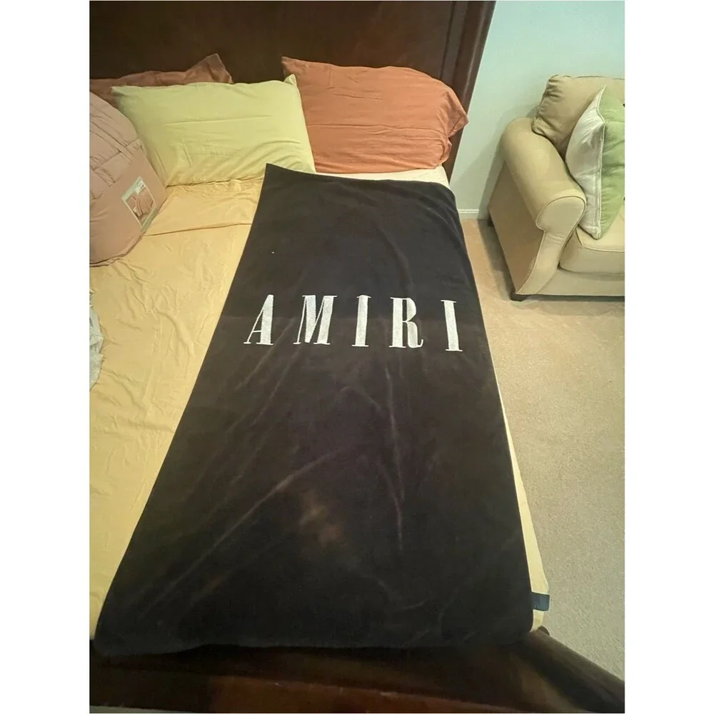 AMIRI Black Towel with White Logo
